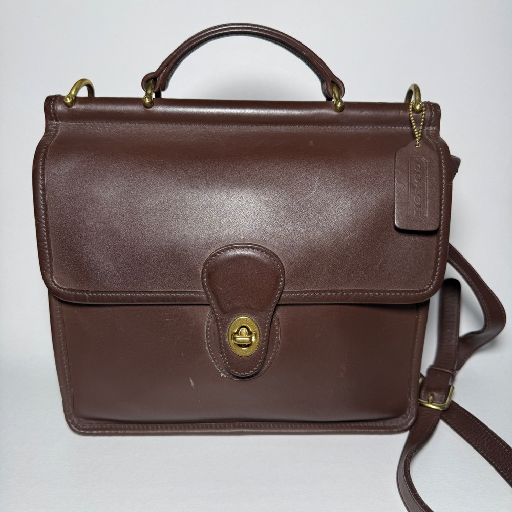 Vintage Coach Willis Bag 9927 Brown Leather Crossbody Satchel Women's